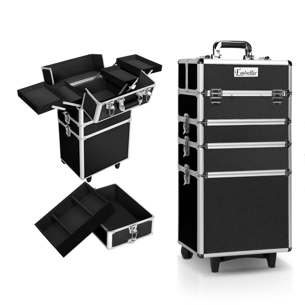 Embellir 7 in 1 Portable Cosmetic Beauty Makeup Trolley - Black freeshipping - Awezingly