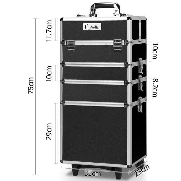 Embellir 7 in 1 Portable Cosmetic Beauty Makeup Trolley - Black freeshipping - Awezingly