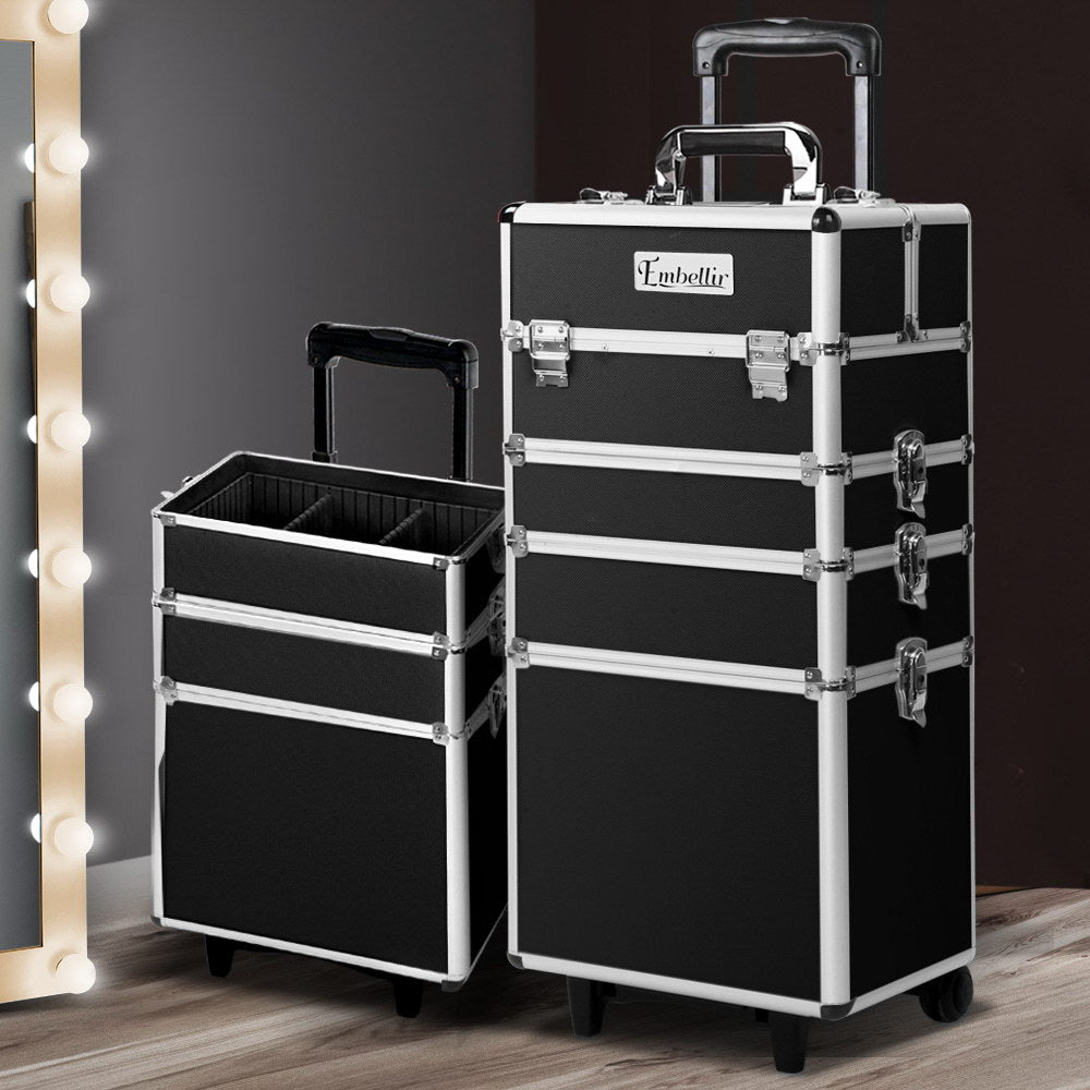 Embellir 7 in 1 Portable Cosmetic Beauty Makeup Trolley - Black freeshipping - Awezingly