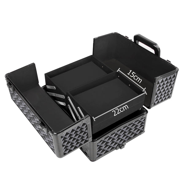 Embellir 7 in 1 Portable Cosmetic Beauty Makeup Trolley - Diamond Black freeshipping - Awezingly