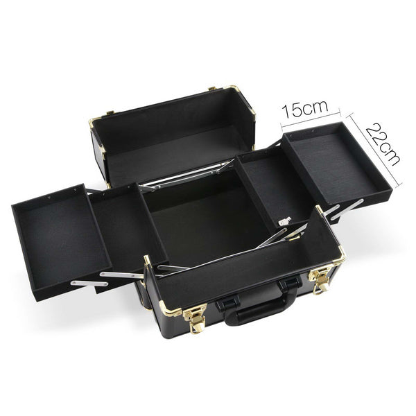 Embellir 7 in 1 Portable Cosmetic Beauty Makeup Trolley - Black & Gold freeshipping - Awezingly