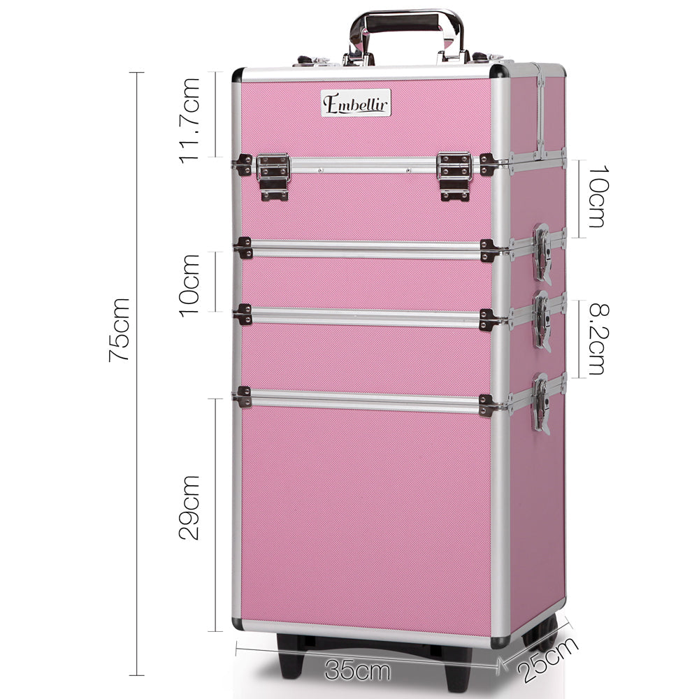 Embellir Makeup Case Beauty Cosmetic Organiser Travel Portable Box Troley Vanity Embellir
