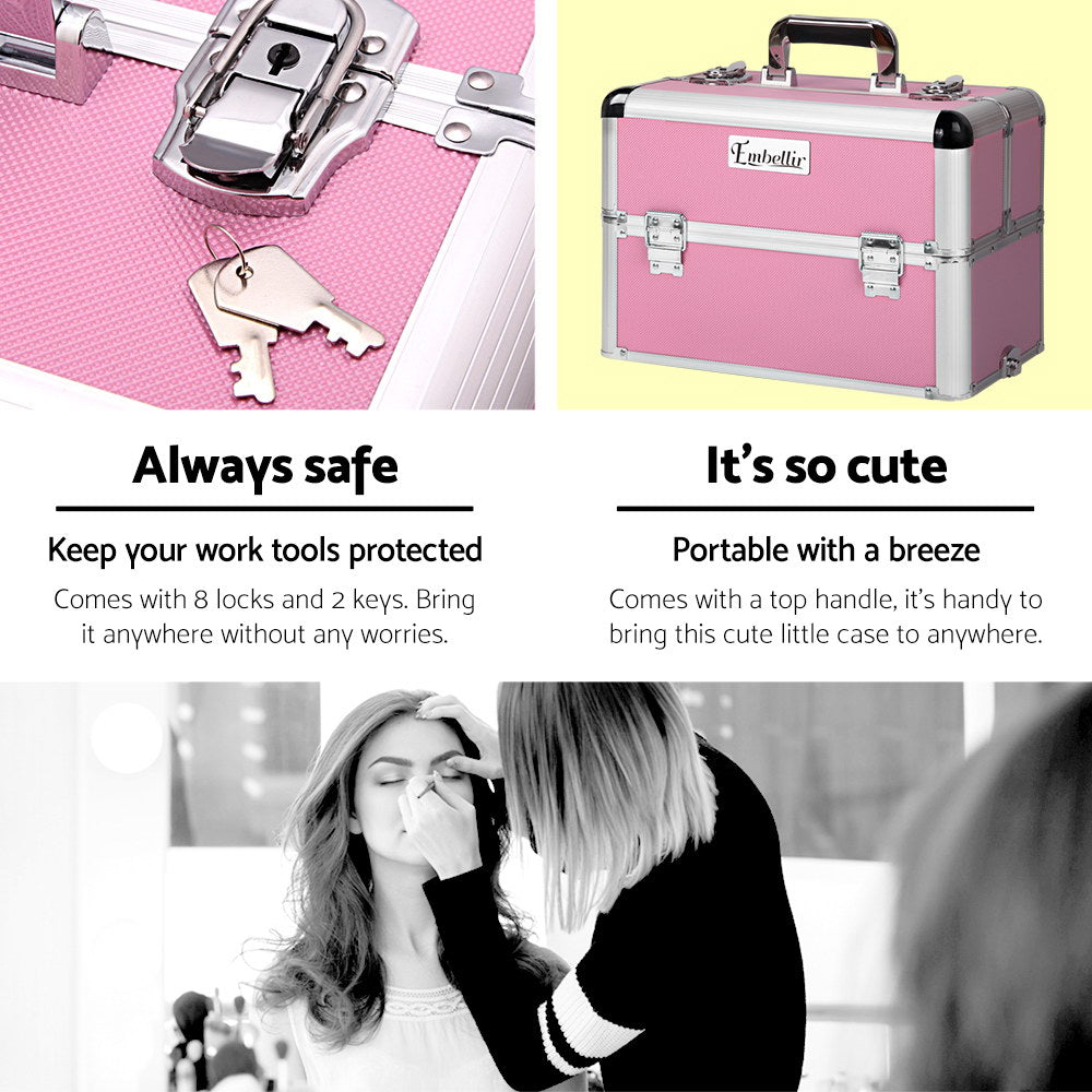 Embellir Makeup Case Beauty Cosmetic Organiser Travel Portable Box Troley Vanity Embellir