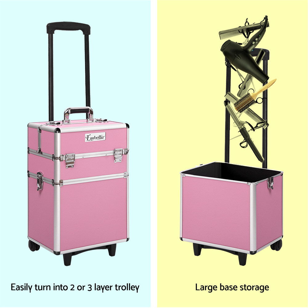 Embellir Makeup Case Beauty Cosmetic Organiser Travel Portable Box Troley Vanity Embellir