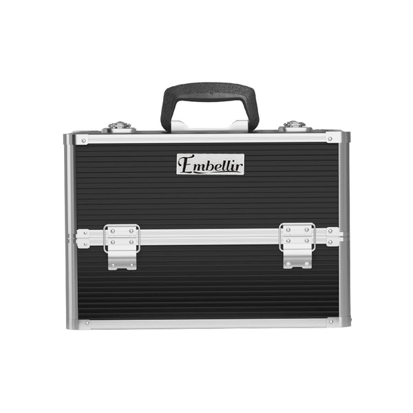 Embellir Portable Cosmetic Beauty Makeup Case with Mirror - Black Embellir