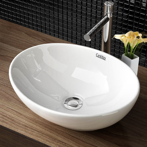 Cefito Ceramic Oval Sink Bowl - White freeshipping - Awezingly