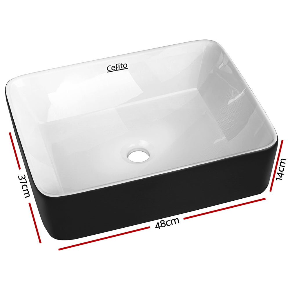 Cefito Ceramic Bathroom Basin Sink Vanity Above Counter Basins Bowl Black White freeshipping - Awezingly