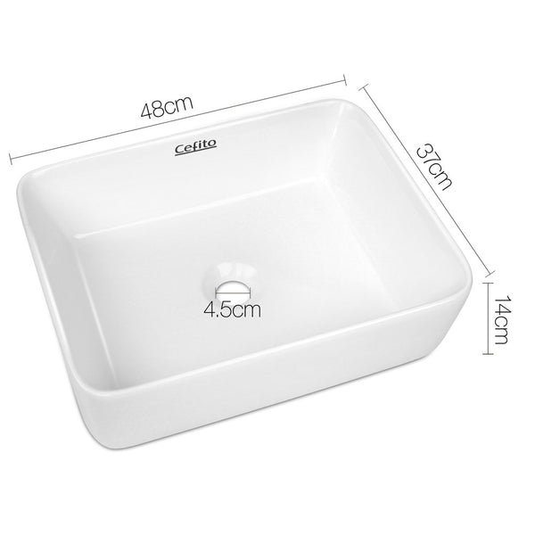 Cefito Ceramic Rectangle Sink Bowl - White freeshipping - Awezingly