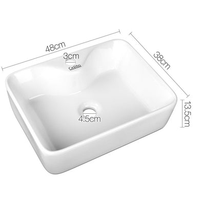 Cefito Ceramic Rectangle Sink Bowl - White