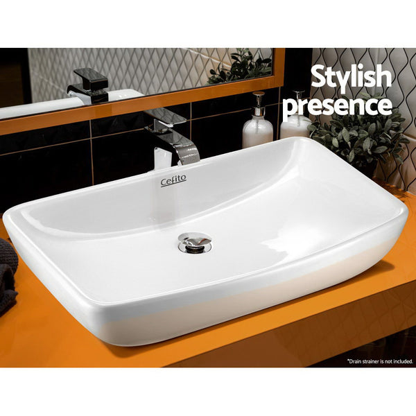 Cefito Ceramic Rectangle Sink Bowl - White freeshipping - Awezingly