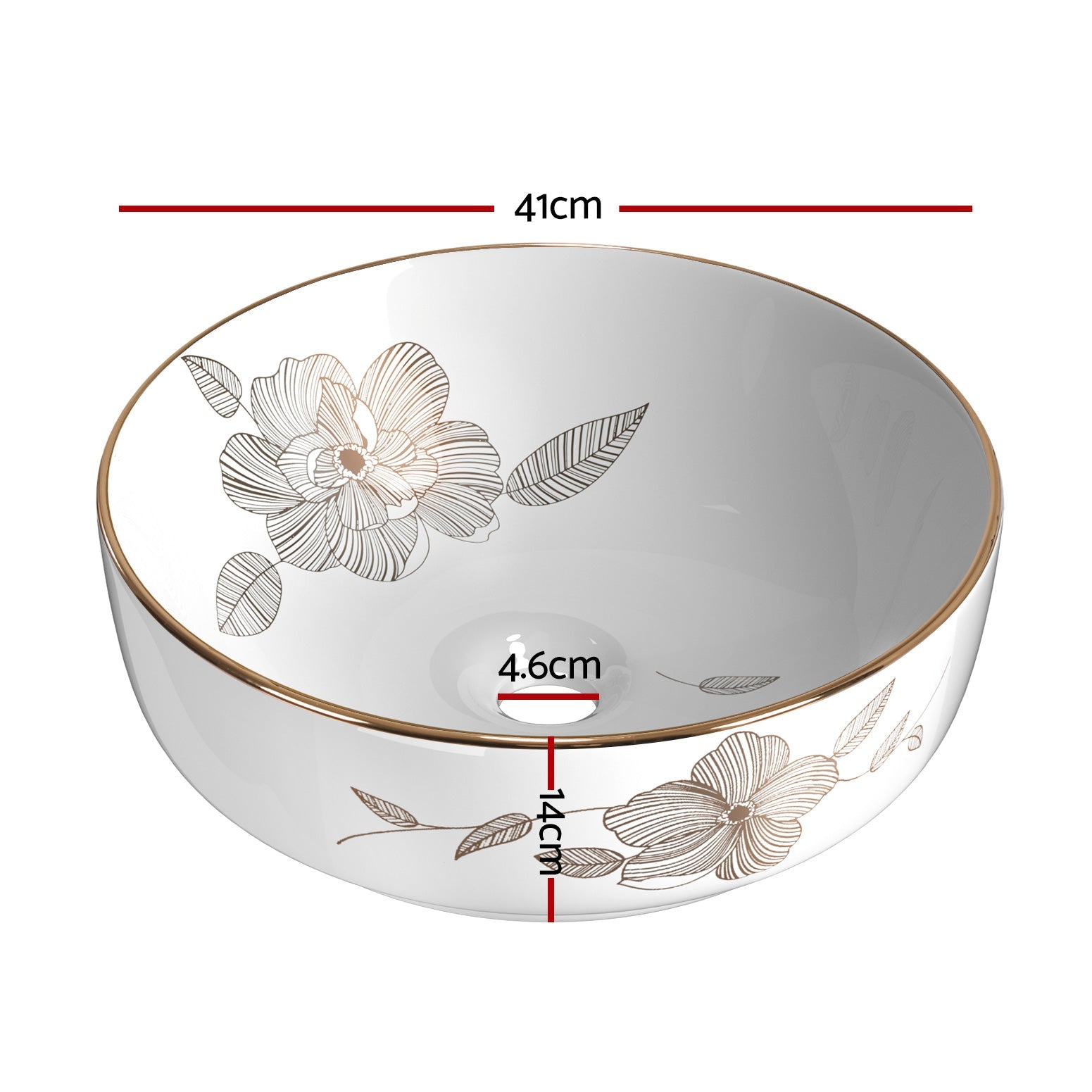 Cefito Bathroom Basin Ceramic Vanity Sink Hand Wash Bowl with Pattern 41x41cm Does not apply