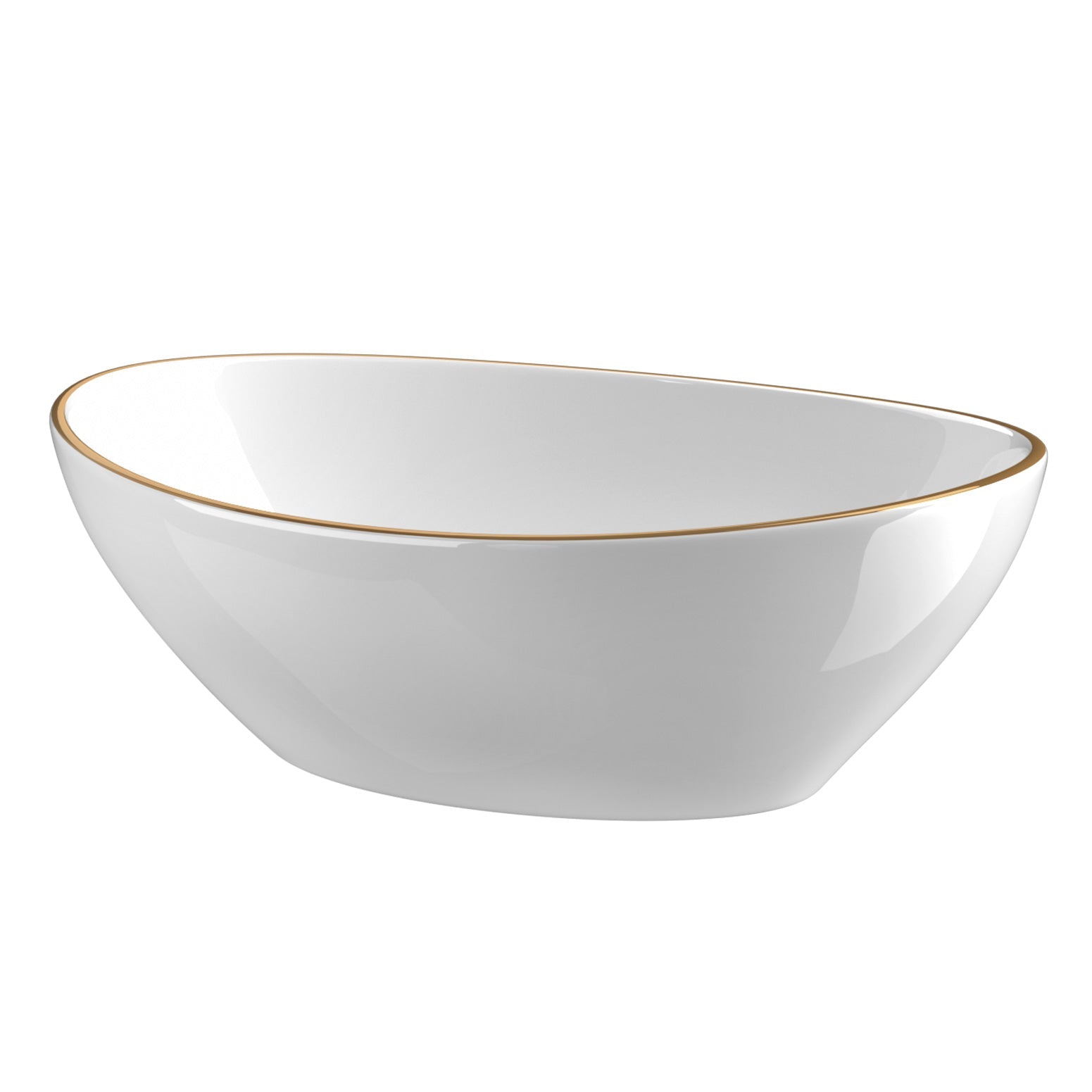 Cefito Bathroom Basin Ceramic Vanity Sink Hand Wash Bowl Gold Line 41x34cm Does not apply