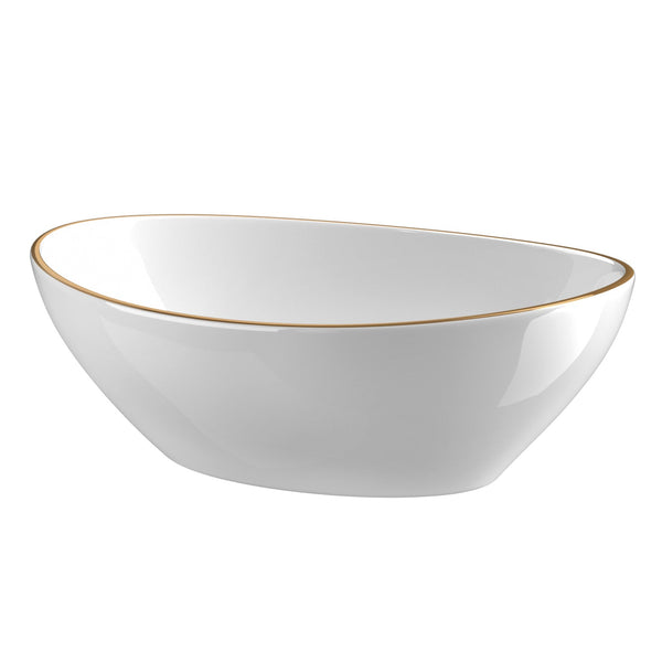 Cefito Bathroom Basin Ceramic Vanity Sink Hand Wash Bowl Gold Line 41x34cm Does not apply