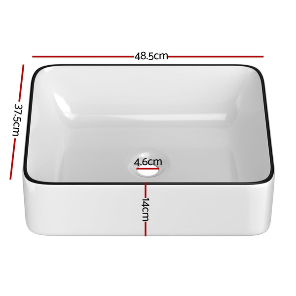 Cefito Bathroom Basin Ceramic Vanity Sink Hand Wash Bowl Above Counter 48x37cm Does not apply