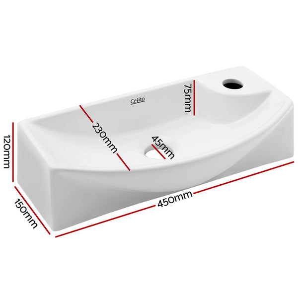 Cefito Ceramic Basin 46cm X15cm freeshipping - Awezingly