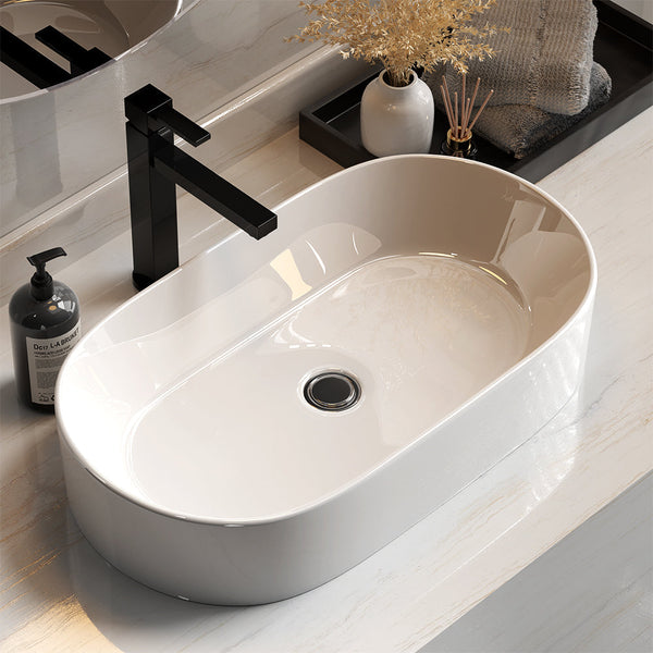 Cefito Bathroom Basin Vanity Ceramic Basin Above Counter Hand Wash Long Shape Cefito