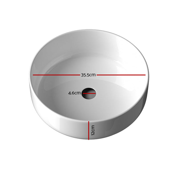 Cefito Bathroom Basin Ceramic Vanity Basin Above Counter White Hand Wash RIGO