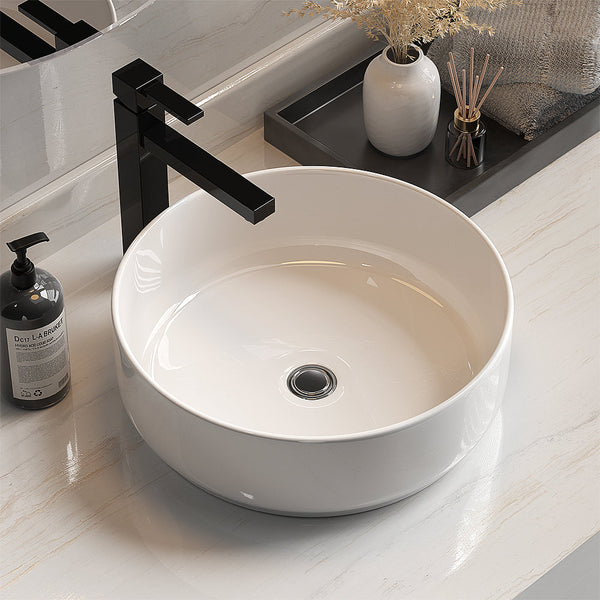 Cefito Bathroom Basin Ceramic Vanity Basin Above Counter White Hand Wash RIGO