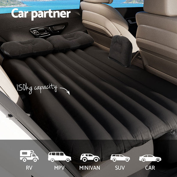 Weisshorn Car Mattress 134x78 Inflatable SUV Back Seat Camping Bed Black Weisshorn