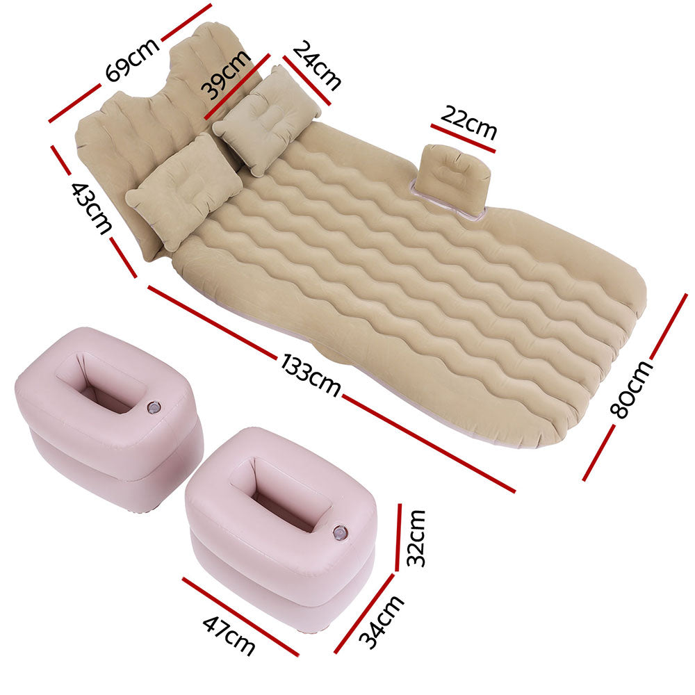 Weisshorn Car Mattress 176x80 Inflatable SUV Back Seat Camping Bed Beige Weisshorn