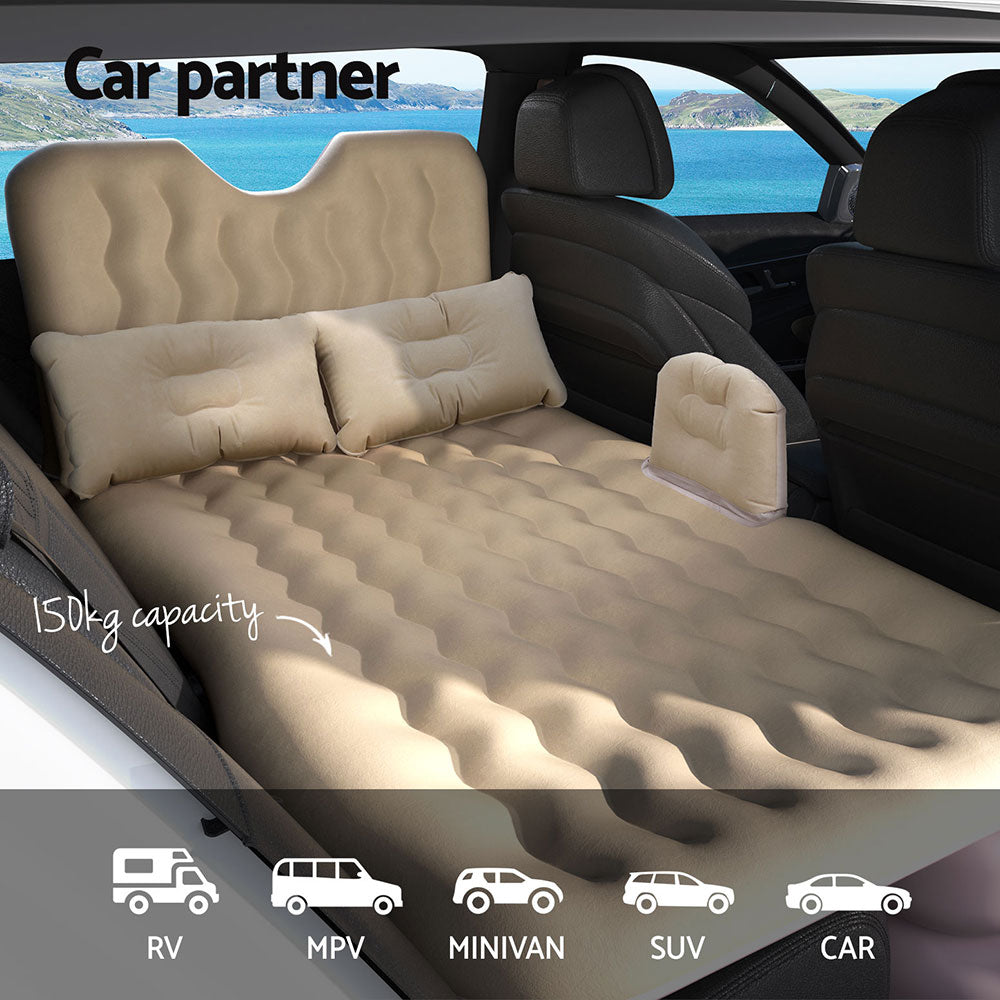Weisshorn Car Mattress 176x80 Inflatable SUV Back Seat Camping Bed Beige Weisshorn