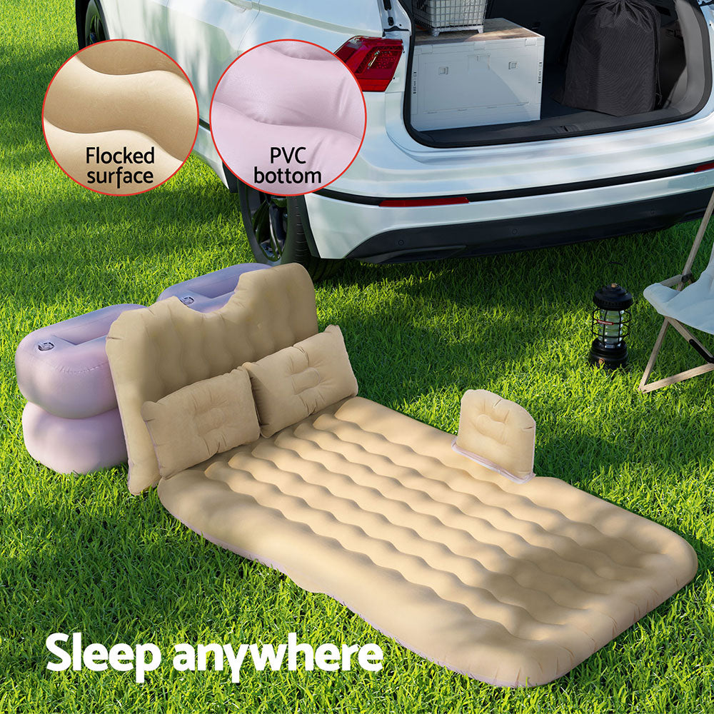 Weisshorn Car Mattress 176x80 Inflatable SUV Back Seat Camping Bed Beige Weisshorn
