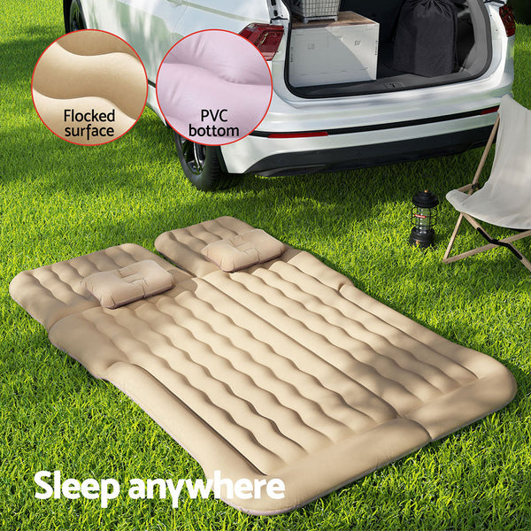 Weisshorn Car Mattress 175x130 Inflatable SUV Back Seat Camping Bed Beige Weisshorn