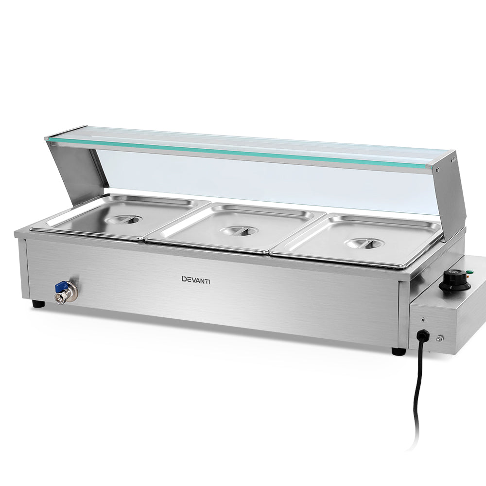 Devanti Commercial Food Warmer Bain Marie Electric Buffet Pan Stainless Steel freeshipping - Awezingly