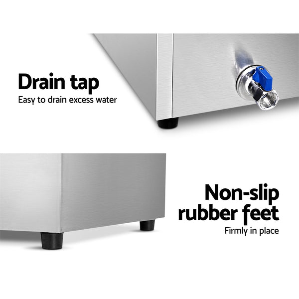 Devanti Commercial Food Warmer Bain Marie Electric Buffet Pan Stainless Steel freeshipping - Awezingly