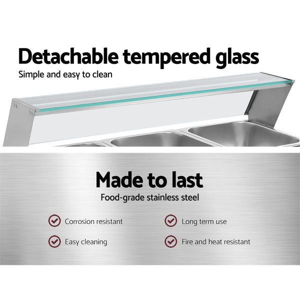 Devanti Commercial Food Warmer Bain Marie Electric Buffet Pan Stainless Steel freeshipping - Awezingly