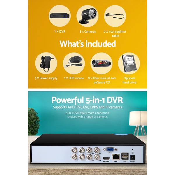 UL-Tech CCTV Security System 2TB 8CH DVR 1080P 8 Camera Sets freeshipping - Awezingly