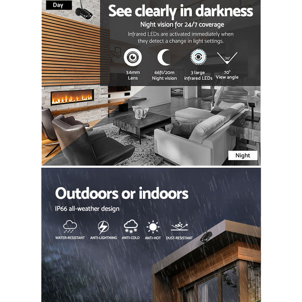 UL-tech Wireless CCTV System 2 Camera Set For DVR Outdoor Long Range 3MP UL-TECH