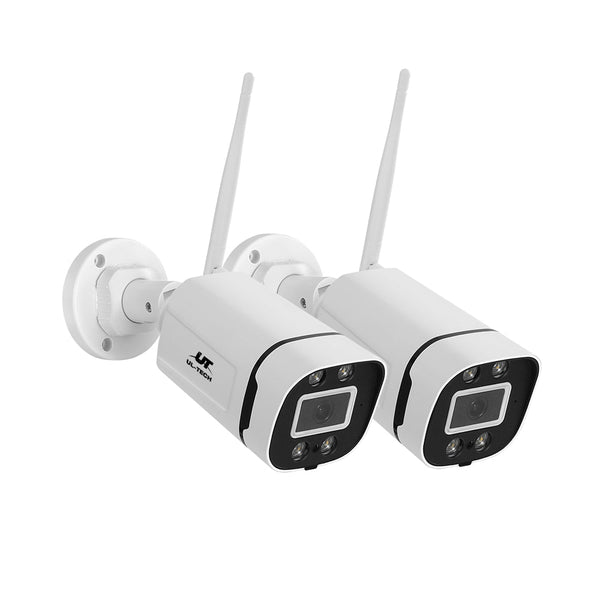 UL-tech 3MP Wireless CCTV Security Camera System WiFi Outdoor Home 2 Cameras Set UL-TECH