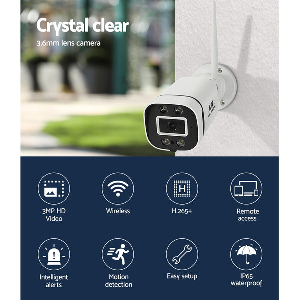 UL-tech 3MP Wireless CCTV Security Camera System WiFi Outdoor Home 2 Cameras Set UL-TECH