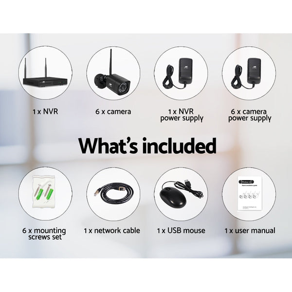 UL-TECH 1080P 8CH NVR Wireless 6 Security Cameras Set UL-TECH