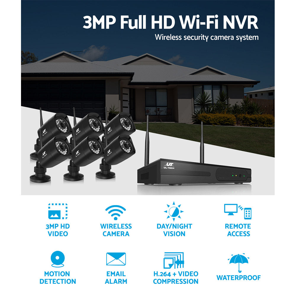 UL-tech CCTV Wireless Security Camera System 8CH Home Outdoor WIFI 6 Square Cameras Kit 1TB UL-TECH