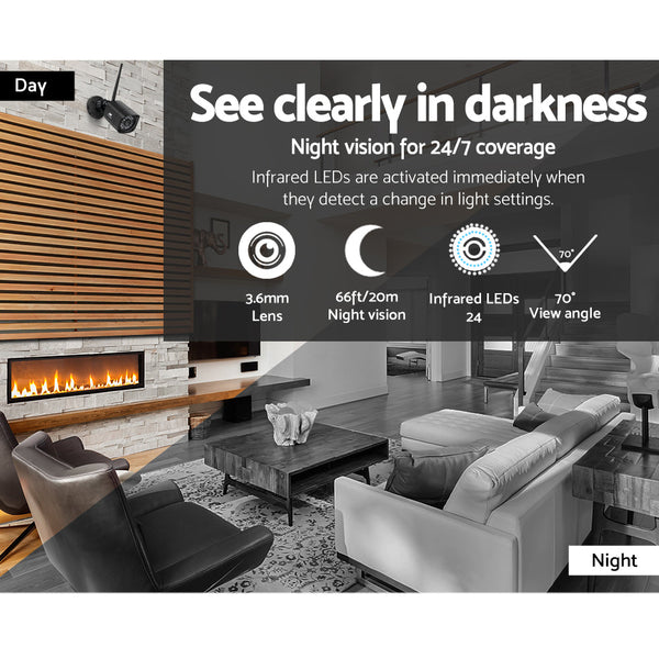 UL-tech CCTV Wireless Security Camera System 8CH Home Outdoor WIFI 6 Square Cameras Kit 1TB UL-TECH