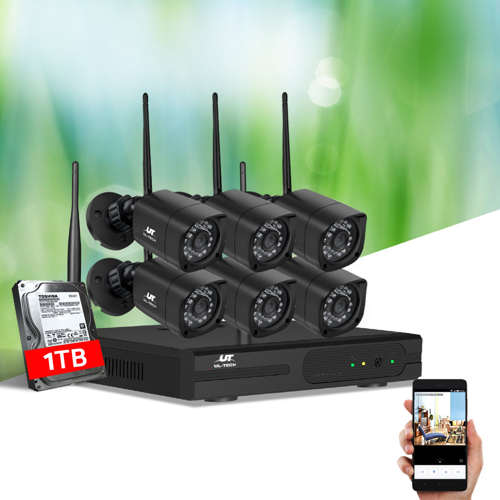 UL-tech CCTV Wireless Security Camera System 8CH Home Outdoor WIFI 6 Square Cameras Kit 1TB UL-TECH