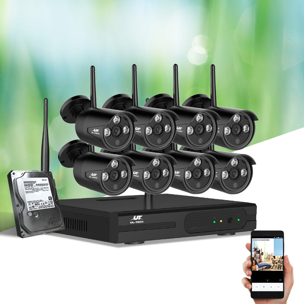UL-tech Wireless CCTV Home Security Camera System WIFI Outdoor 8CH 3MP NVR 4TB UL-TECH