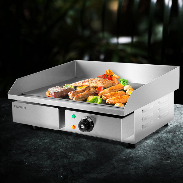 Devanti 3000W Electric Griddle Hot Plate - Stainless Steel freeshipping - Awezingly