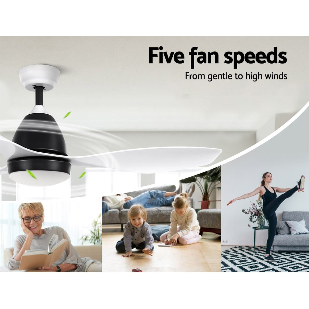 Devanti 48'' Ceiling Fan Light Remote Control DC Motor White 3 Blades 1300mm freeshipping - Awezingly