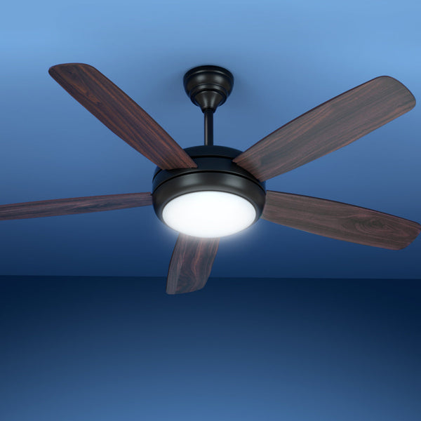Devanti 52'' Ceiling Fan 5 Wooden Blades Fans LED Light Remote Control Timer Devanti
