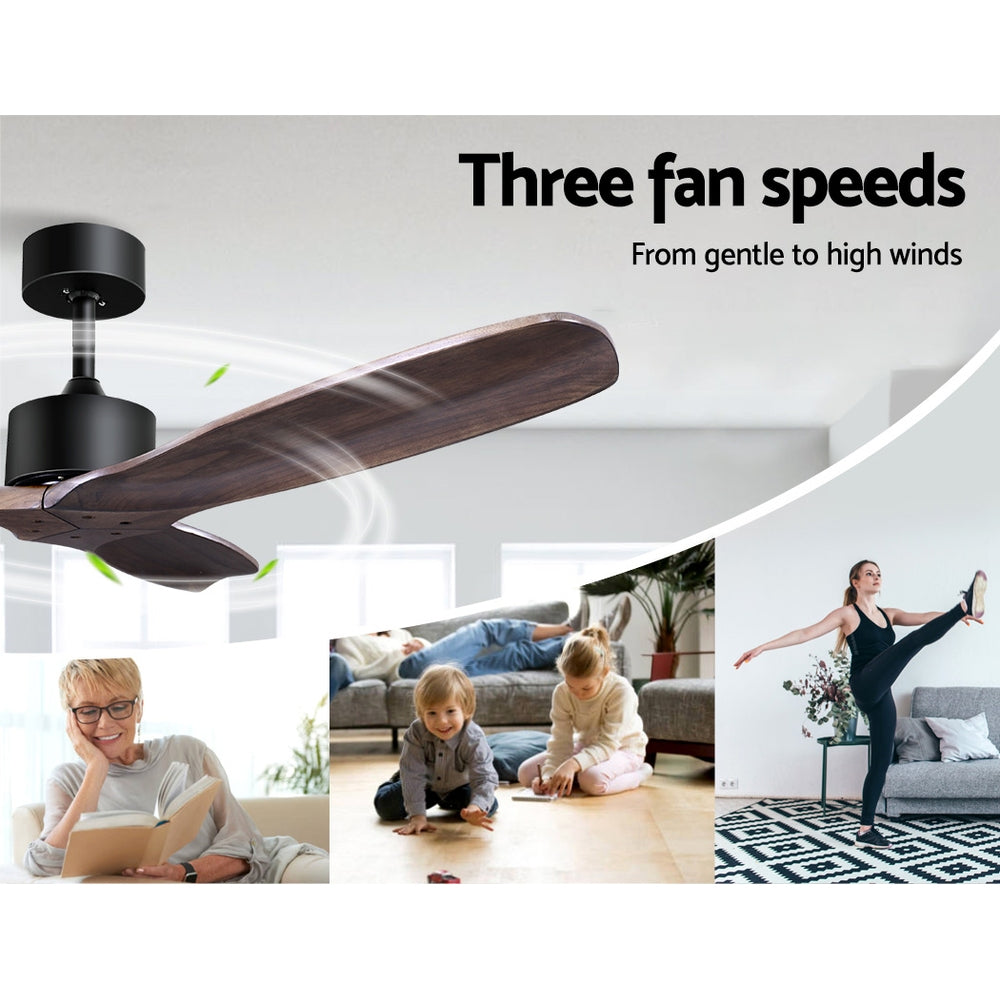 Devanti 52'' Ceiling Fan With Remote Control Fans 3 Wooden Blades Timer 1300mm freeshipping - Awezingly