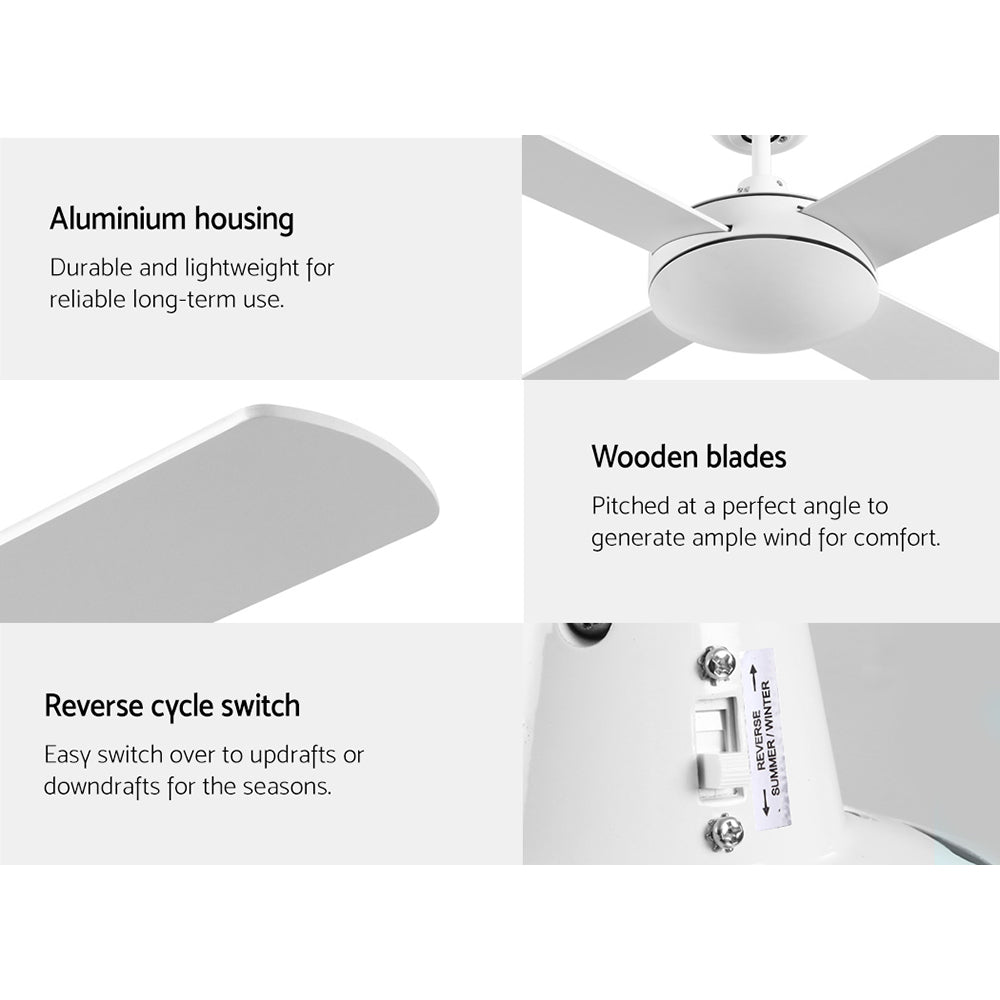 Devanti 52'' Ceiling Fan w/Remote - White freeshipping - Awezingly