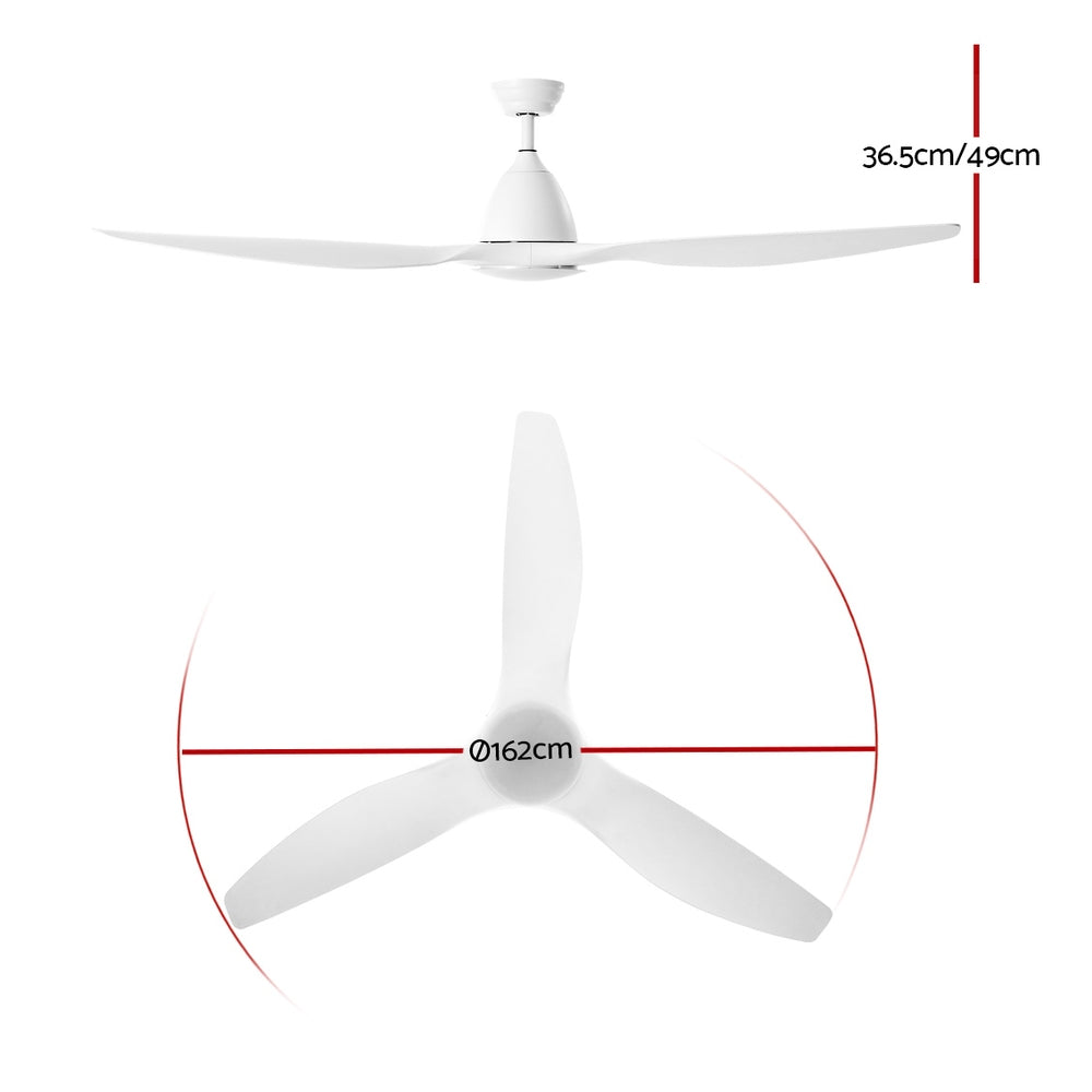 Devanti 64'' DC Motor Ceiling Fan With Light LED Remote Control Fans 3 Blades freeshipping - Awezingly