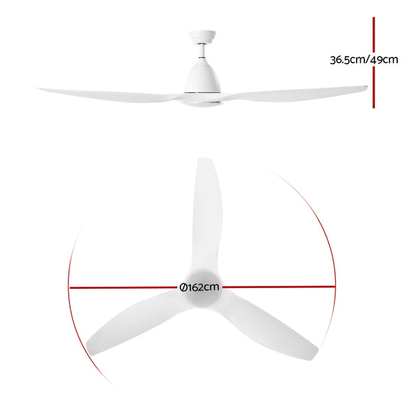Devanti 64'' DC Motor Ceiling Fan With Light LED Remote Control Fans 3 Blades freeshipping - Awezingly