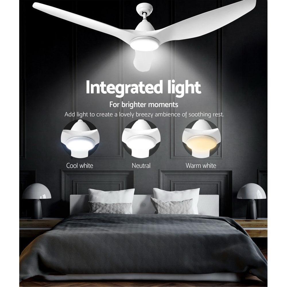 Devanti 64'' DC Motor Ceiling Fan With Light LED Remote Control Fans 3 Blades freeshipping - Awezingly