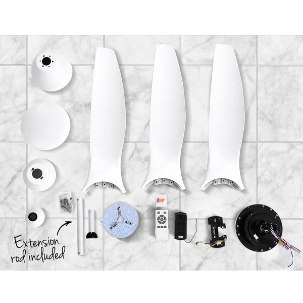 Devanti 64'' DC Motor Ceiling Fan With Light LED Remote Control Fans 3 Blades freeshipping - Awezingly