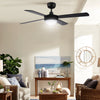 Devanti 52'' Ceiling Fan w/Light w/Remote Timer - Black