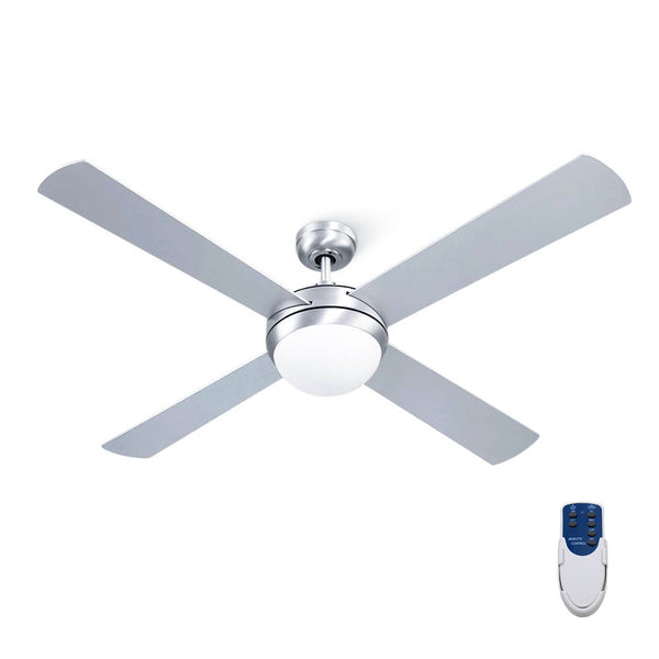 Devanti 52'' Ceiling Fan w/Light w/Remote Timer - Silver freeshipping - Awezingly
